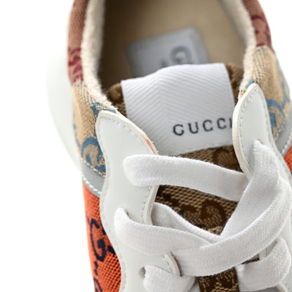 Gucci Monogram Multicolor Demetra Womens Rhyton Sneakers 37.5 Yellow Blue Great White Tabasco 8 of 9