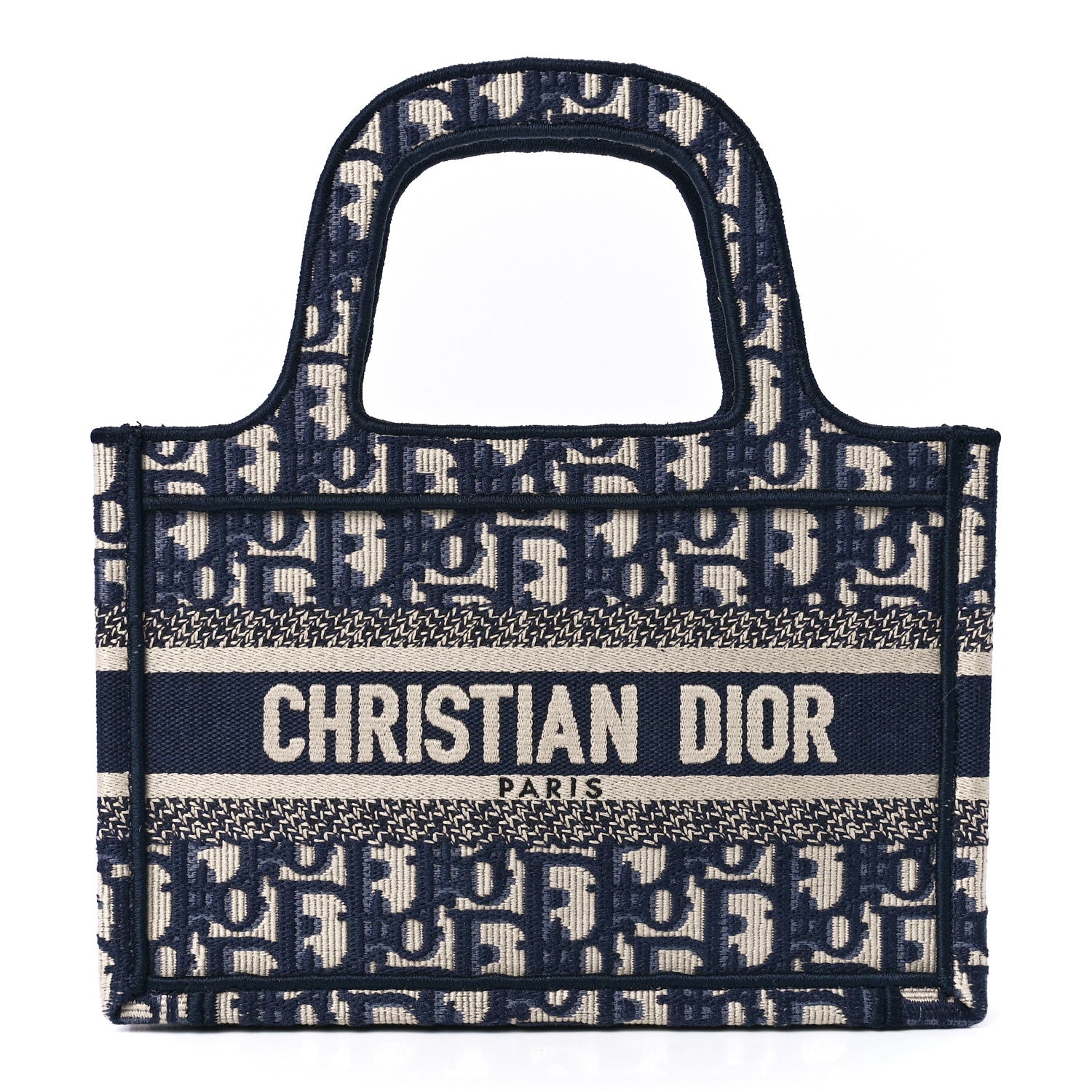 Christian Dior Oblique Mini Book Tote Blue Multicolor 8 of 11