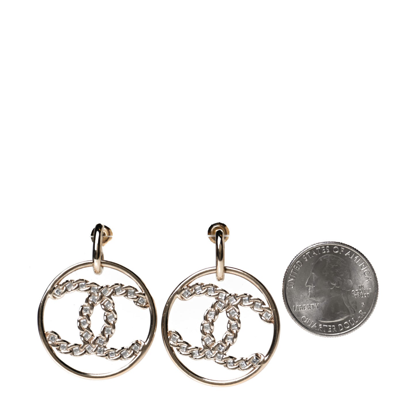 Baguette Crystal High Society CC Drop Earrings Gold