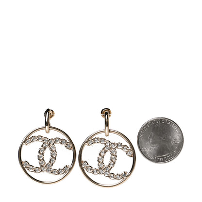 Chanel Baguette Crystal High Society CC Drop Earrings Gold 2 of 4