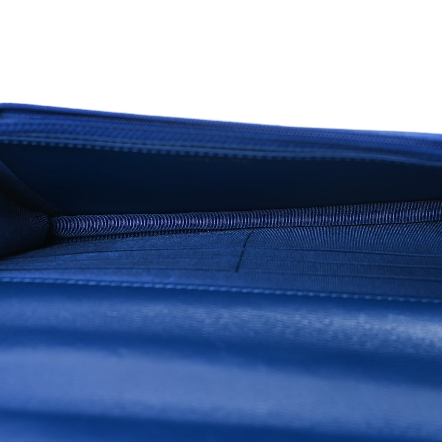 Shiny Goatskin Quilted Chanel 19 Wallet On Chain WOC  Blue