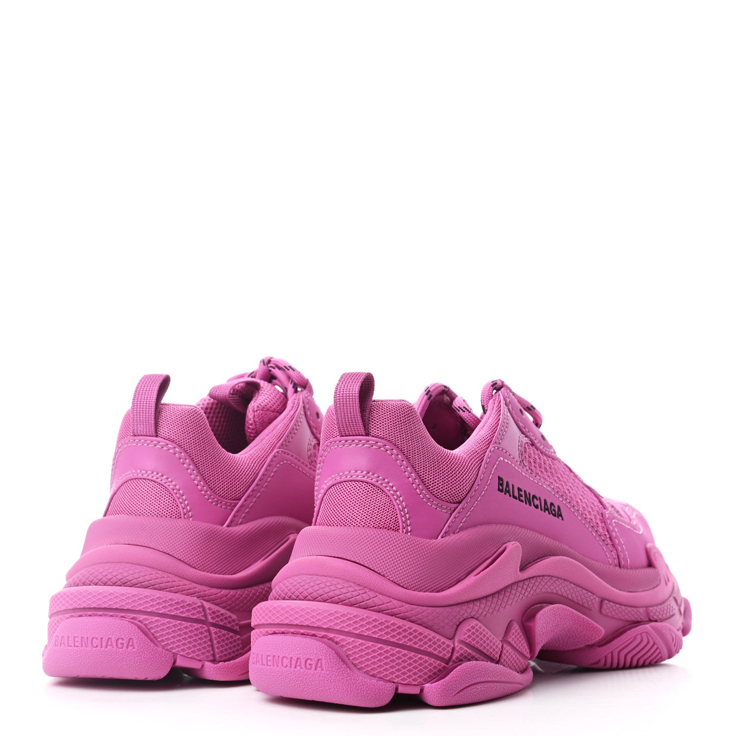 Balenciaga Fabric Mesh Womens Triple S Sneakers 38 Fluo Pink 4 of 8