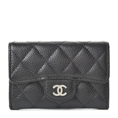 Chanel Caviar Quilted Flap Card Holder Wallet Black 1 of 9