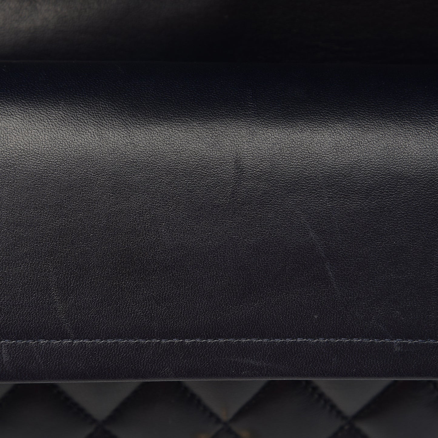 Lambskin Quilted Medium Double Flap Navy