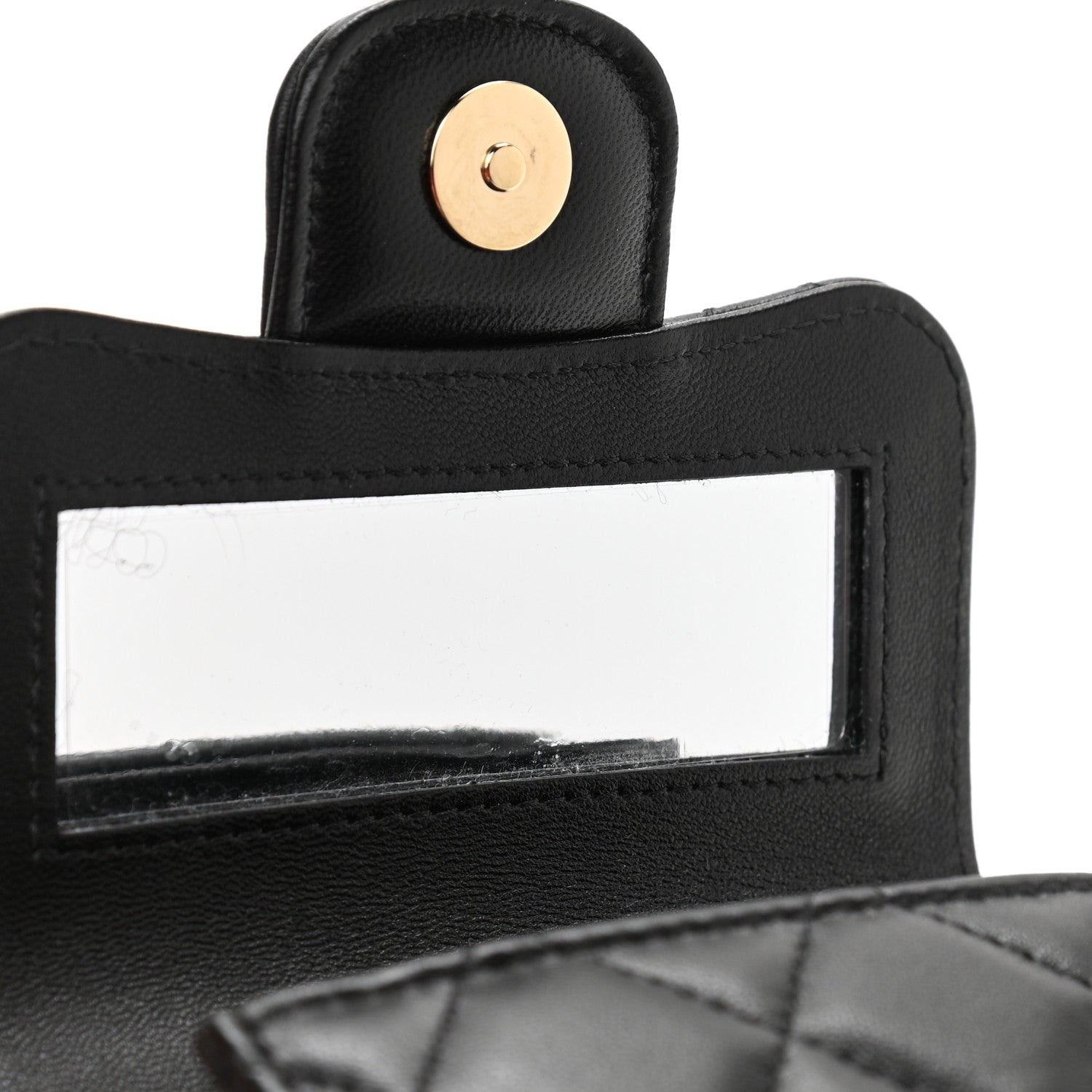 Chanel Lambskin Quilted Top Handle Flap Clutch With Chain Black 9 of 12