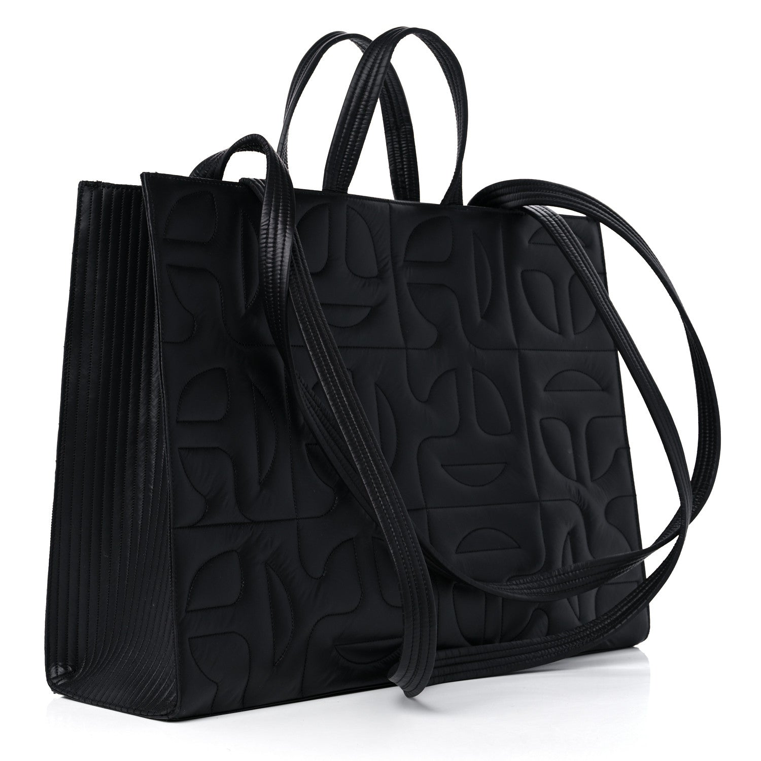 Telfar x MOOSE KNUCKLES Nylon Quilted Large Shopping Bag Black 3 of 11