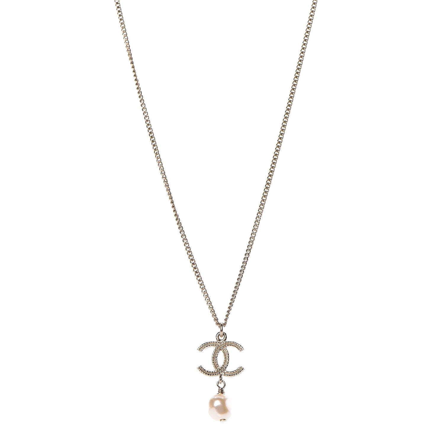 Chanel Pearl CC Drop Necklace Gold 1 of 4