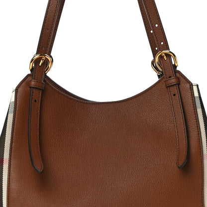 Burberry Grainy Calfskin House Check Small Canterbury Tote Tan 7 of 9
