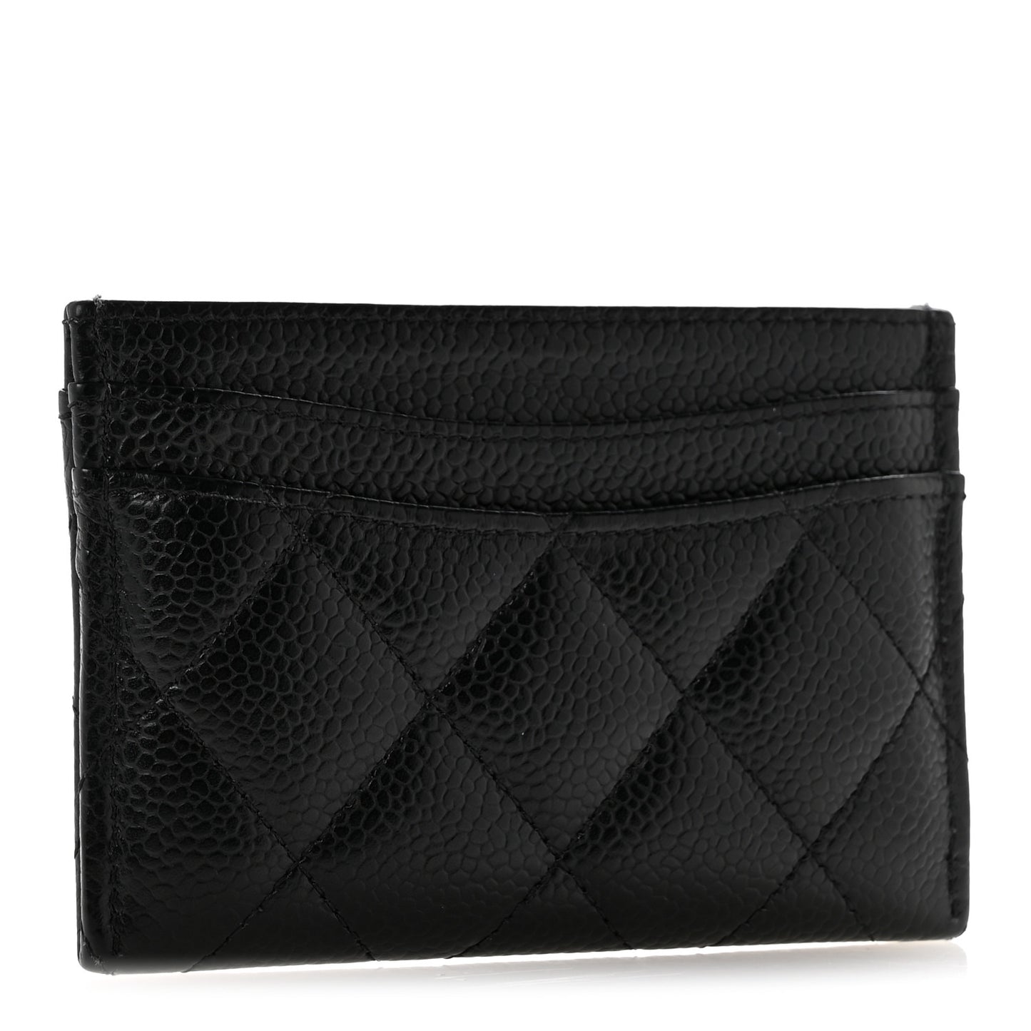 Caviar Quilted Card Holder Black