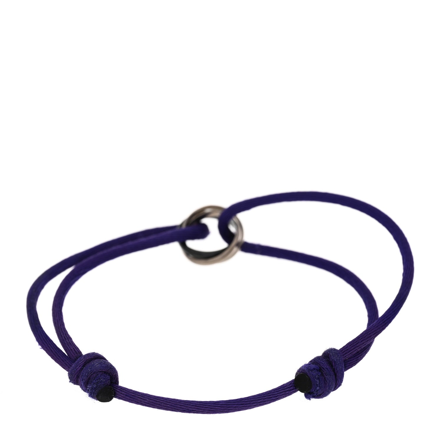 Cartier 18K White Gold Ceramic Trinity Adjustable Cord Bracelet Purple 2 of 4