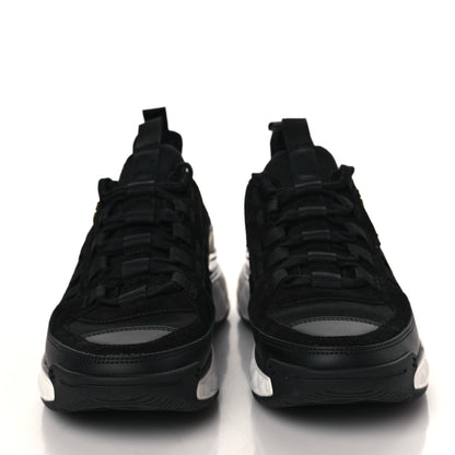 Chanel Fabric Calfskin Suede CC Sneakers 37.5 Black 2 of 8