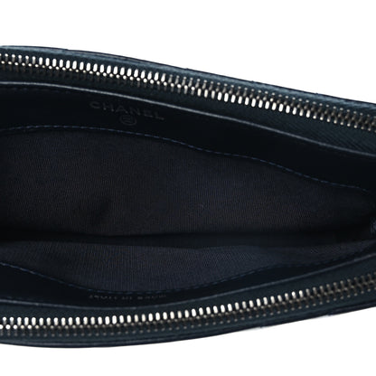 Chanel Calfskin Chevron Quilted Tassel Clutch With Chain Navy 5 of 10
