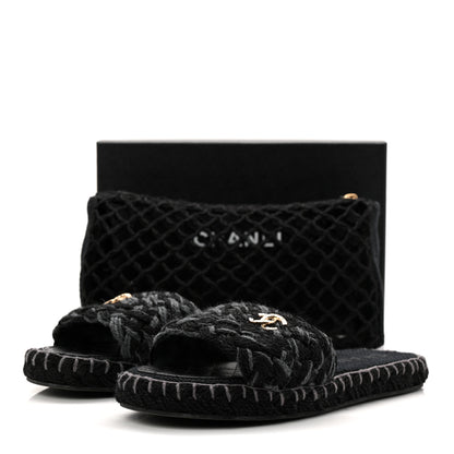 Chanel Cord Braided CC Mules 41 Black 11 of 11