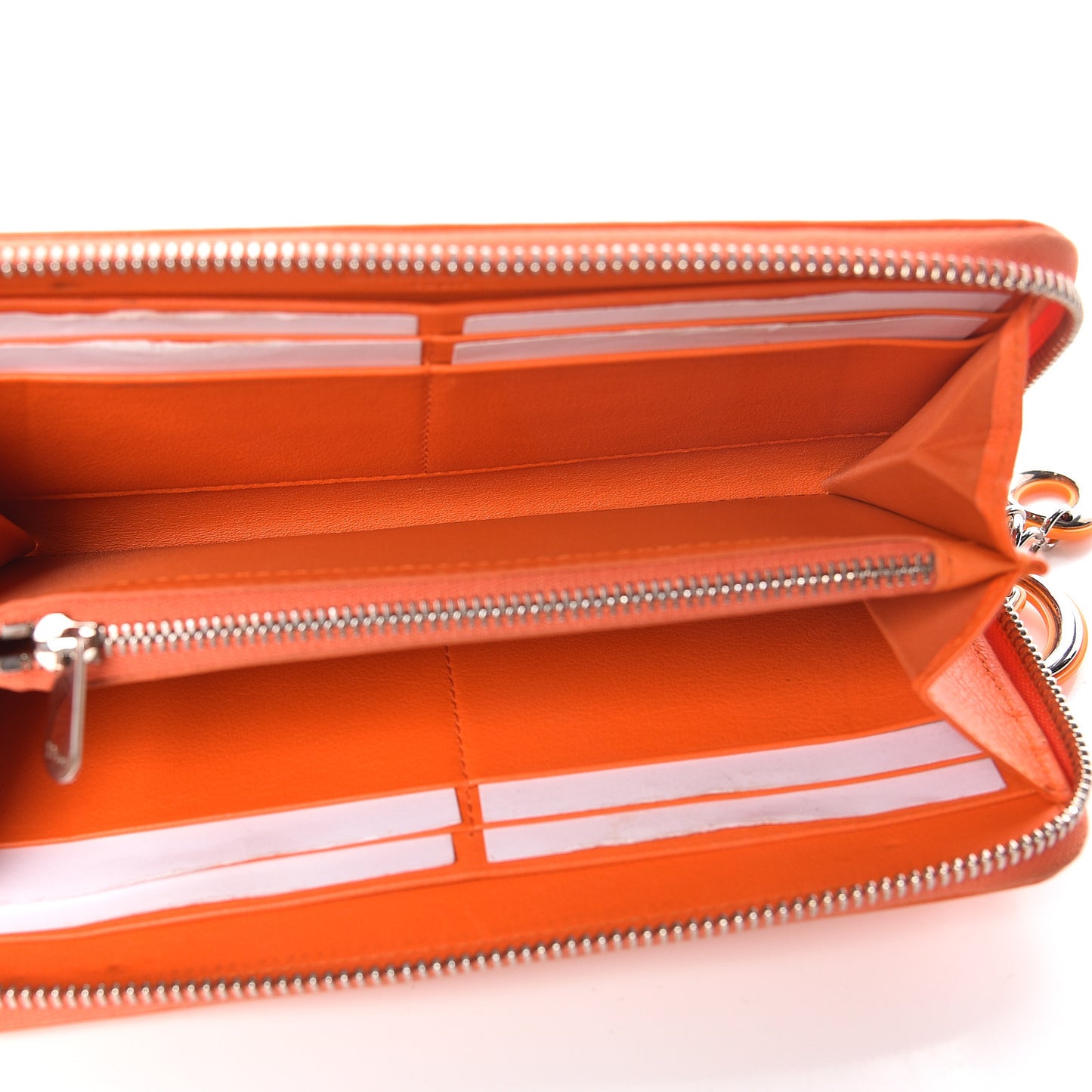 Patent Cannage Zip Around Wallet Orange