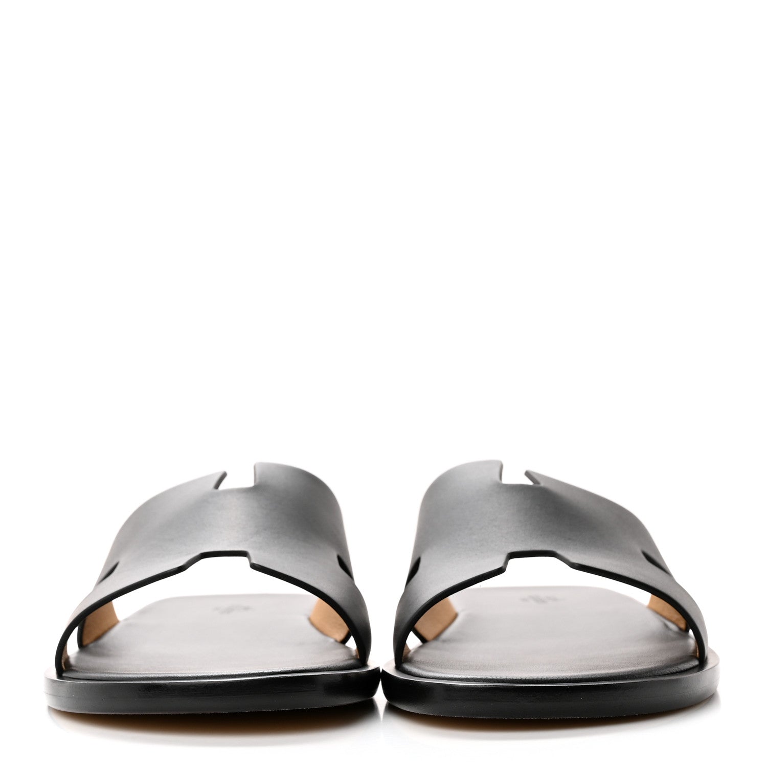 Hermes Calfskin Mens Izmir Sandals 42.5 Black 2 of 10