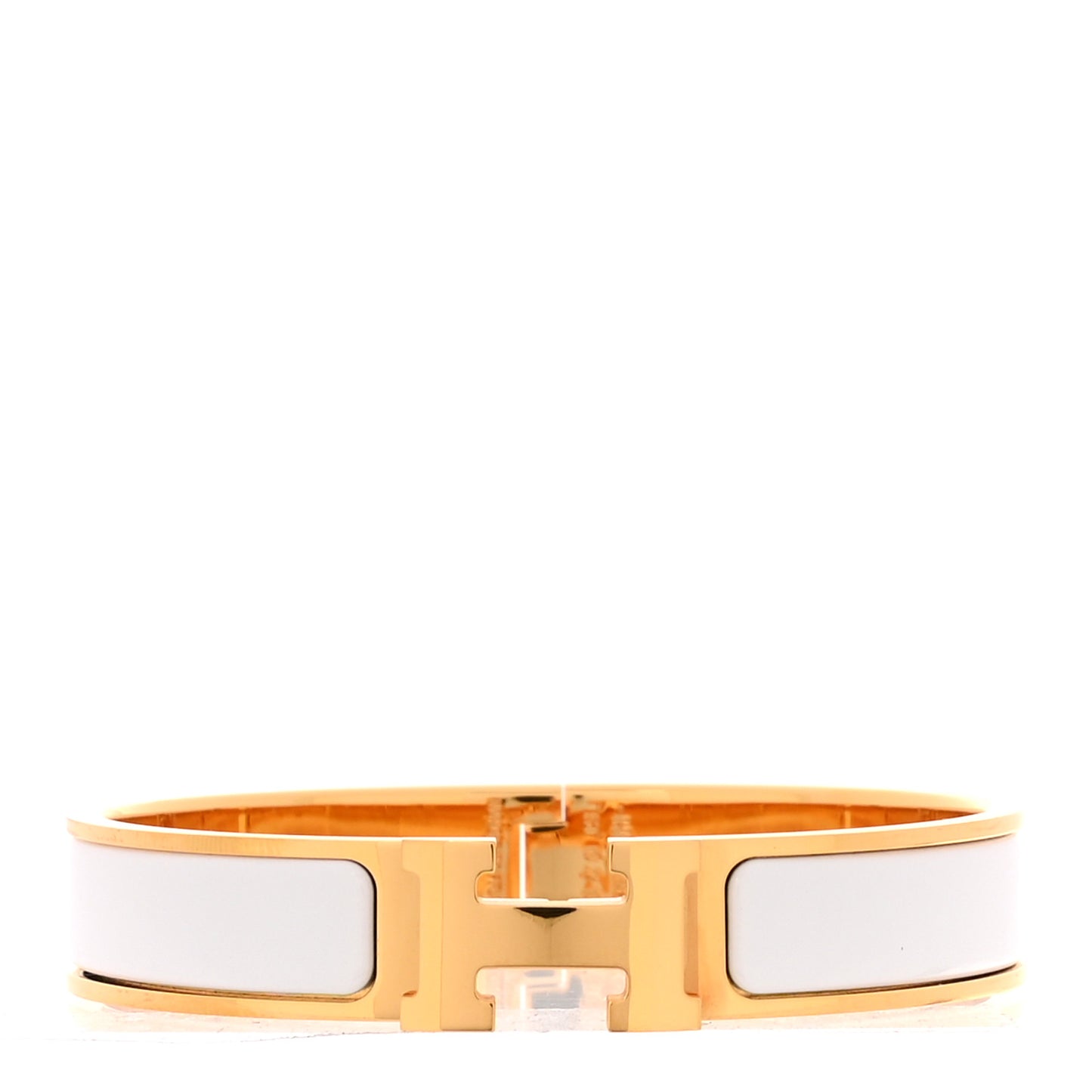 Enamel Narrow Clic Clac H Bracelet GM White