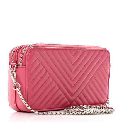 Prada Nappa Impunture Diagramme Mini Double Zip Chain Crossbody Bag Peonia 3 of 15