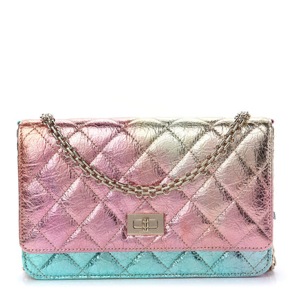 Chanel Metallic Goatskin Quilted 2.55 Reissue Wallet on Chain WOC Multicolor 1 of 10