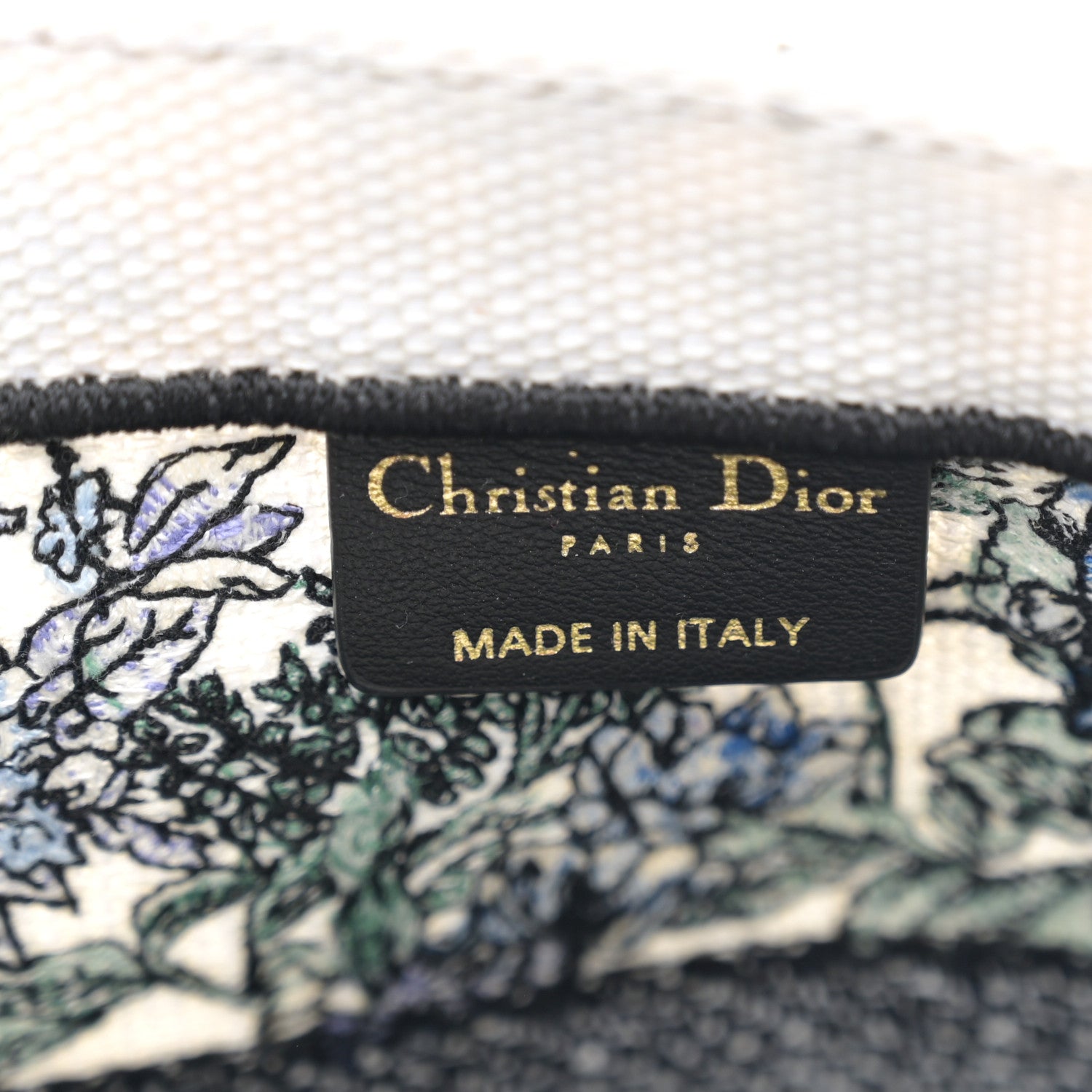 Christian Dior Canvas Embroidered Medium Flowers Book Tote Blue 6 of 10