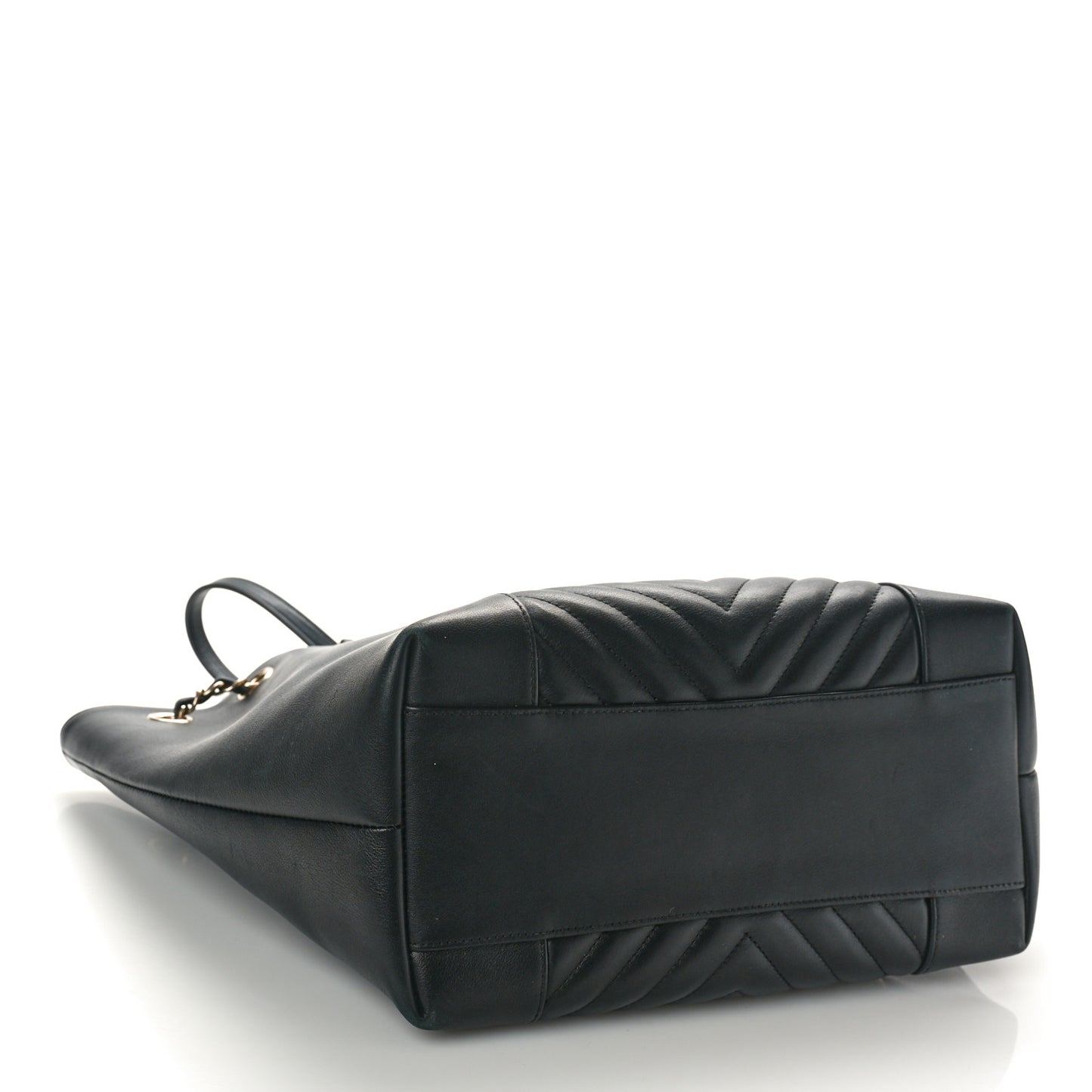 Calfskin Quilted Large Daily Shopping Bag Black