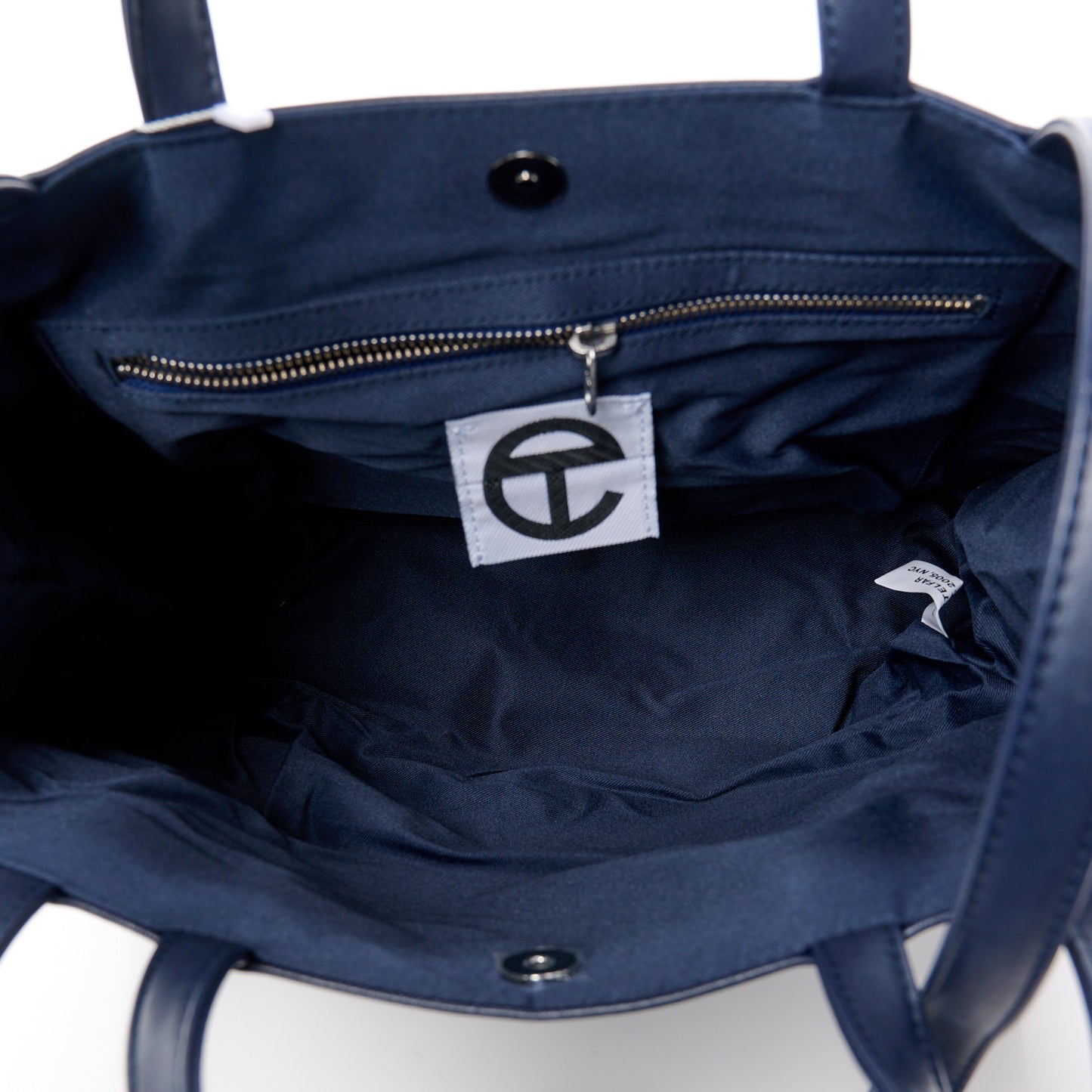 Vegan Leather Medium Shopping Bag Navy