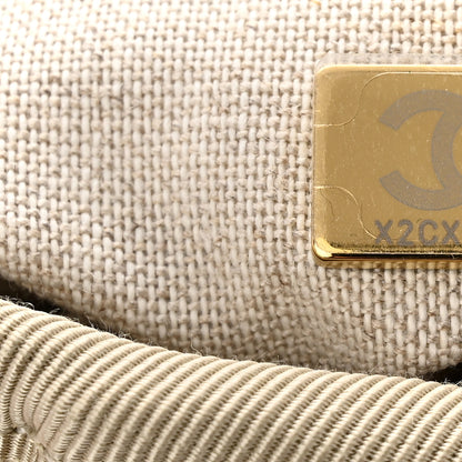 Chanel Mixed Fibers Calfskin Small Deauville Tote Beige White 8 of 12