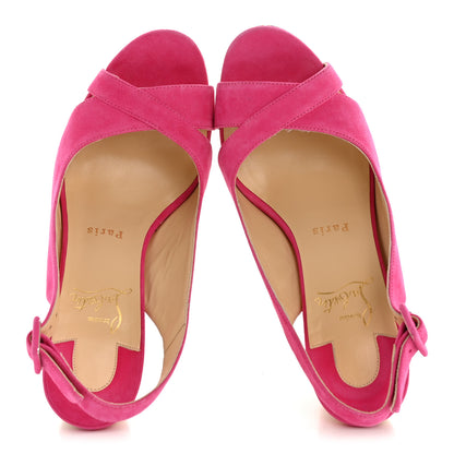Christian Louboutin Suede Cork Reine De Liege 120 Wedges 38 Pinup 2 of 9