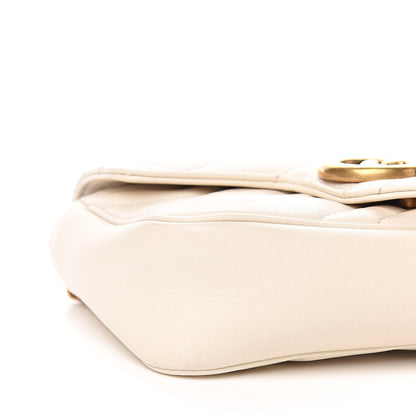 Gucci Calfskin Matelasse Super Mini GG Marmont Shoulder Bag White 8 of 10