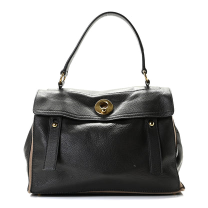 Saint Laurent Calfskin Canvas Medium Muse Two Black 1 of 11