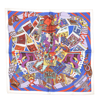 Hermes Silk Mademoiselle Soie Pocket Square Scarf 1 of 4