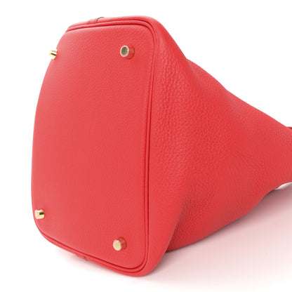Hermes Taurillon Clemence Picotin Lock 22 MM Rouge de Coeur 10 of 12