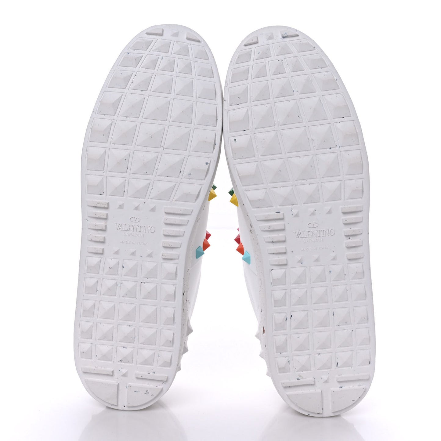 Vegan Leather Womens Rockstud Open for a Change Sneakers 40 White Multicolor
