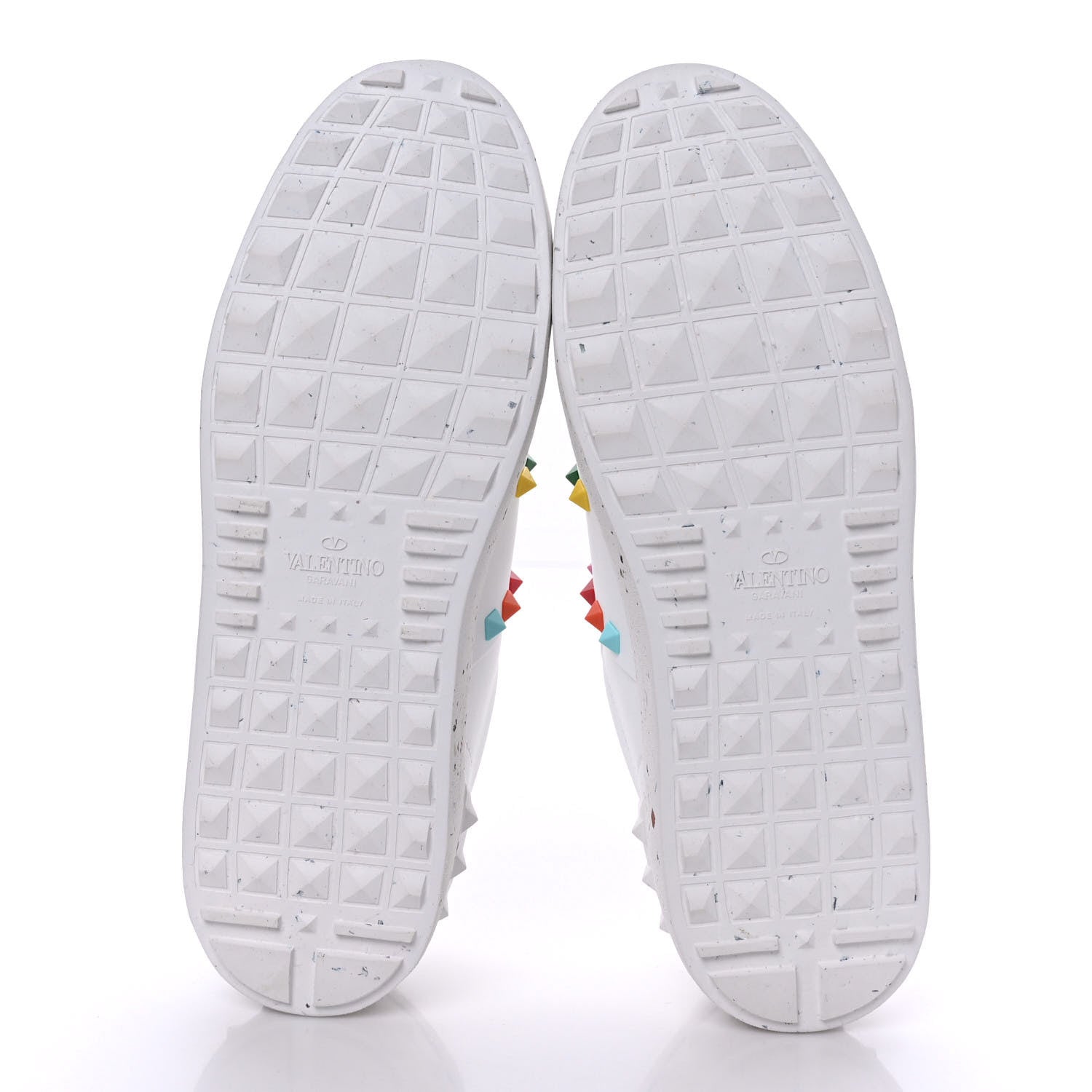 Valentino Garavani Vegan Leather Womens Rockstud Open for a Change Sneakers 40 White Multicolor 5 of 7