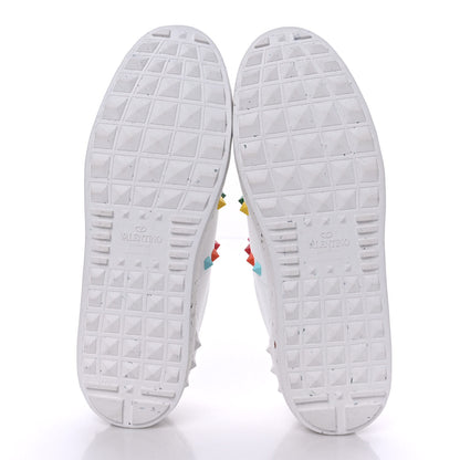 Valentino Garavani Vegan Leather Womens Rockstud Open for a Change Sneakers 40 White Multicolor 5 of 7