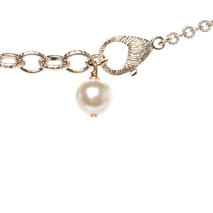 Chanel Pearl Crystal CC Lace Camellia Long Necklace Gold 3 of 3