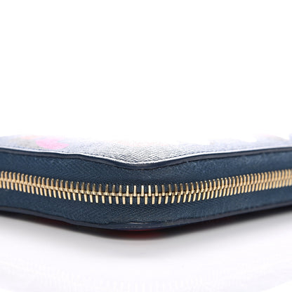 Fendi Vitello Elite Fendi Roma Simply Zip Around Wallet Cobalt Multicolor 10 of 10
