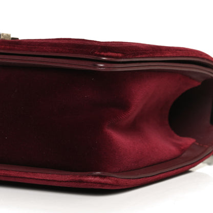 Chanel Velvet Tweed Quilted Medium Boy Flap Burgundy 10 of 10