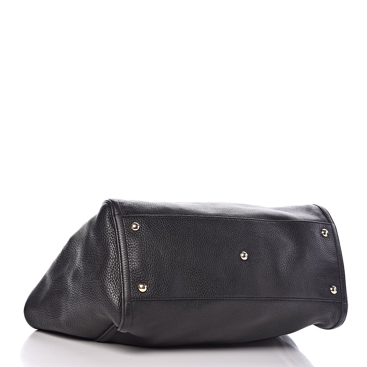 Pebbled Calfskin Medium Soho Shoulder Bag Black