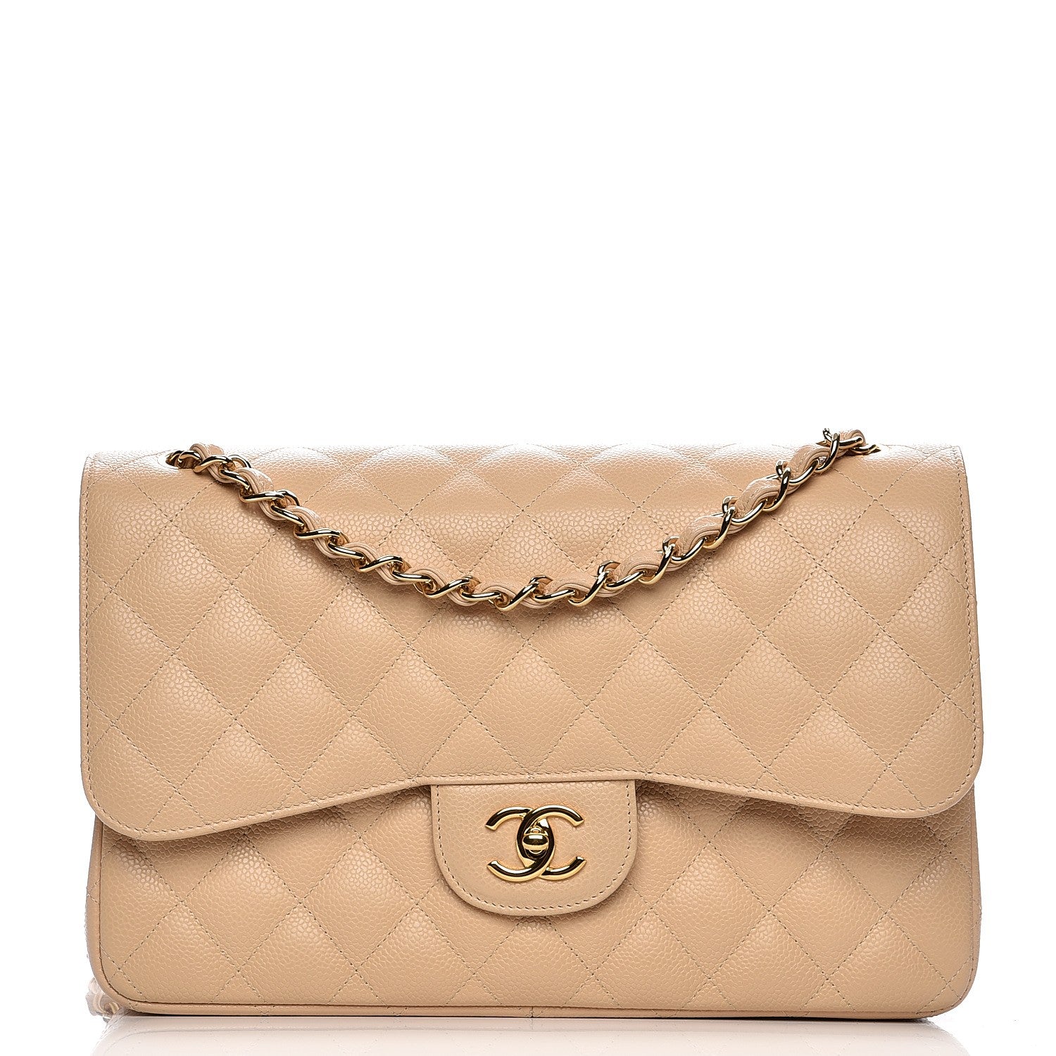 Chanel Caviar Quilted Jumbo Double Flap Beige Clair 1 of 7