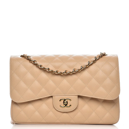 Chanel Caviar Quilted Jumbo Double Flap Beige Clair 1 of 7