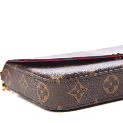 Louis Vuitton Monogram Pochette Felicie Chain Wallet Fuchsia 5 of 11