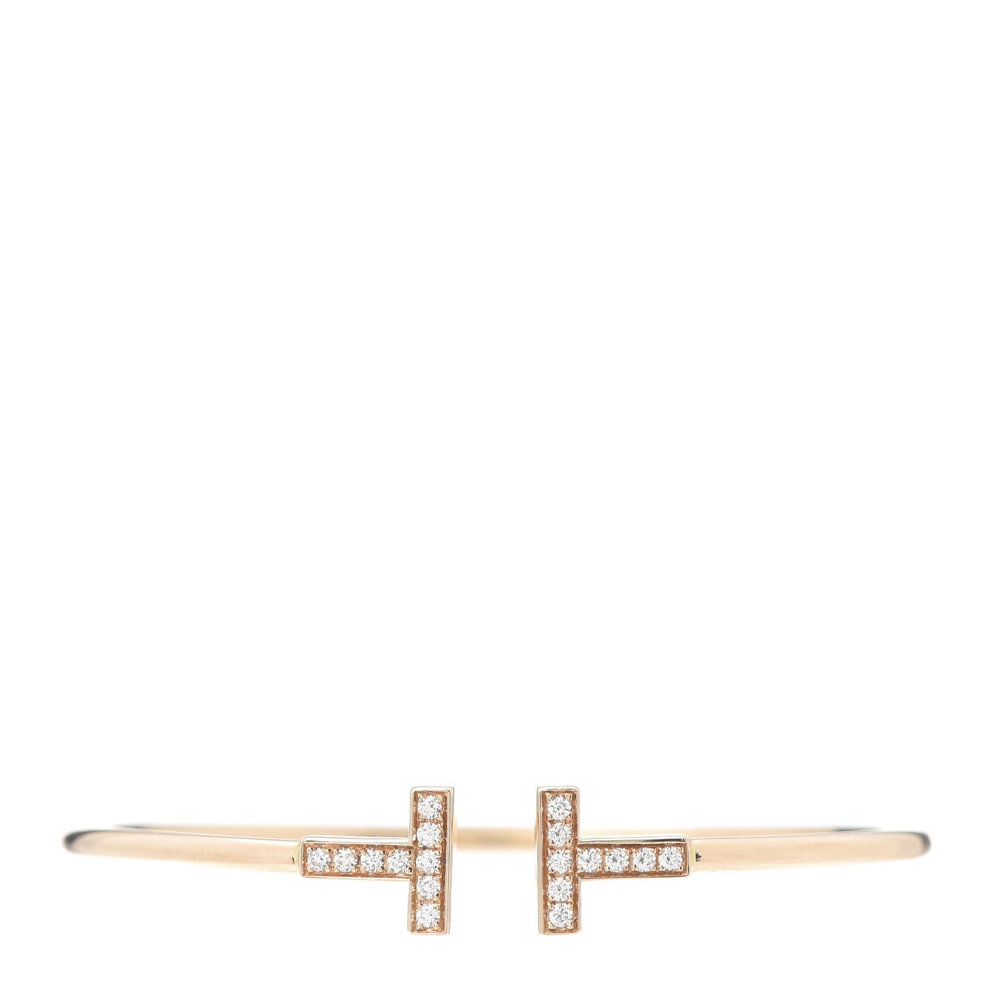18K Rose Gold Diamond T Wire Bracelet