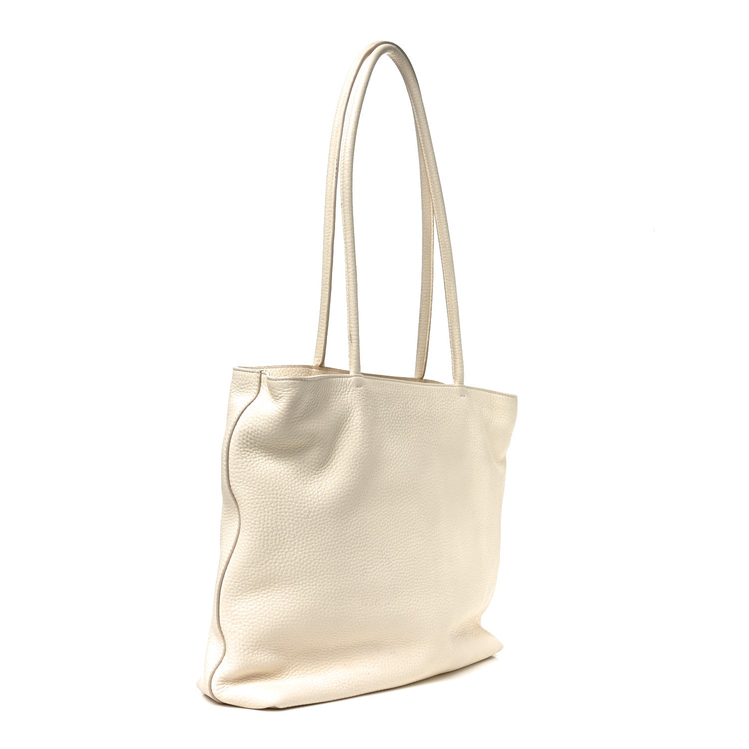 The Row Grained Calfskin Medium Portfolio Tote Ivory 3 of 10