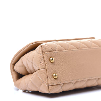 Chanel Caviar Lizard Embossed Quilted Mini Coco Handle Flap Beige 8 of 9