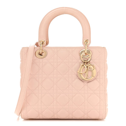 Christian Dior CHRISTIAN DIOR Lambskin Cannage Medium Lady Dior Light Pink 1 of 10