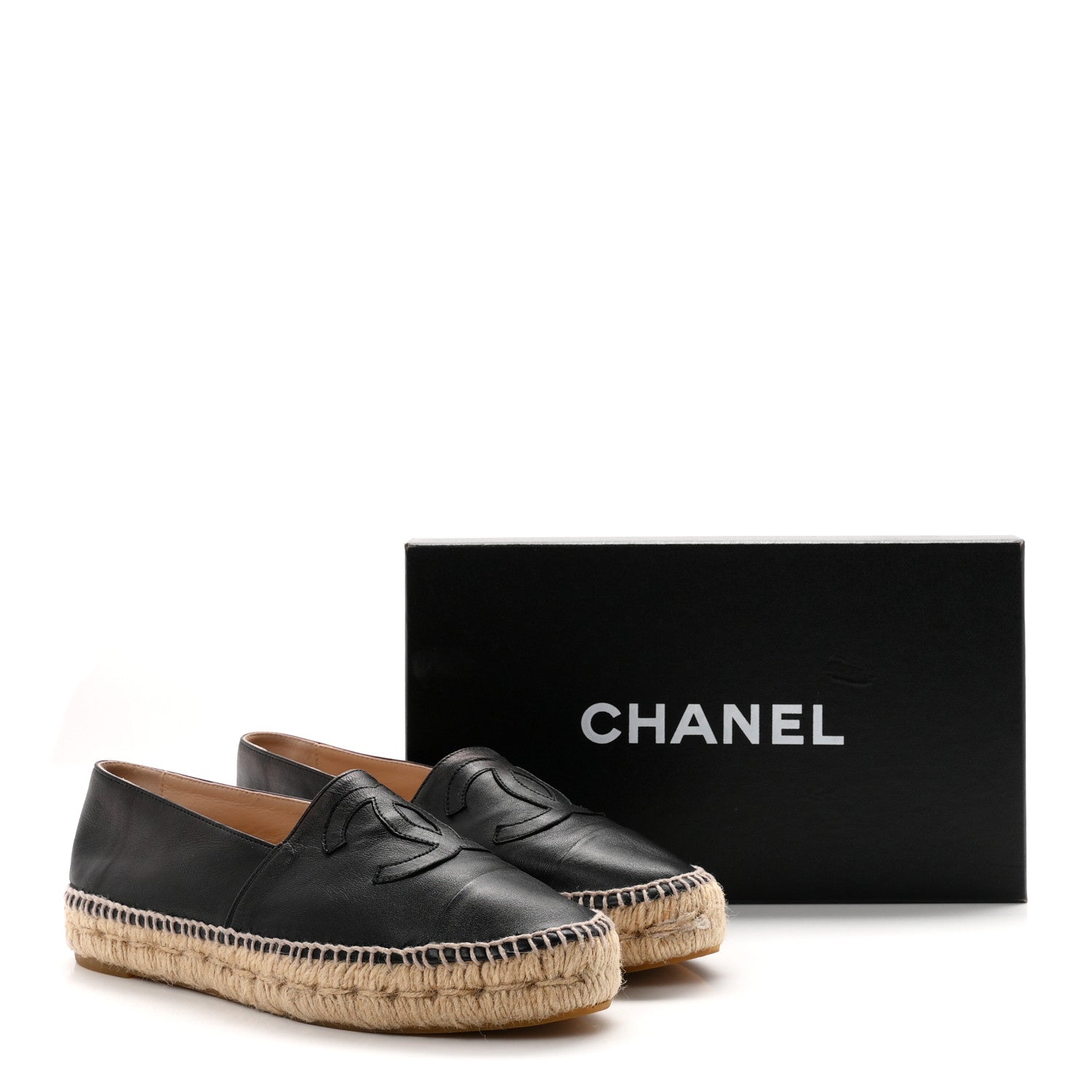 Chanel Lambskin CC Espadrilles 38 Black 1979011 – FASHIONPHILE