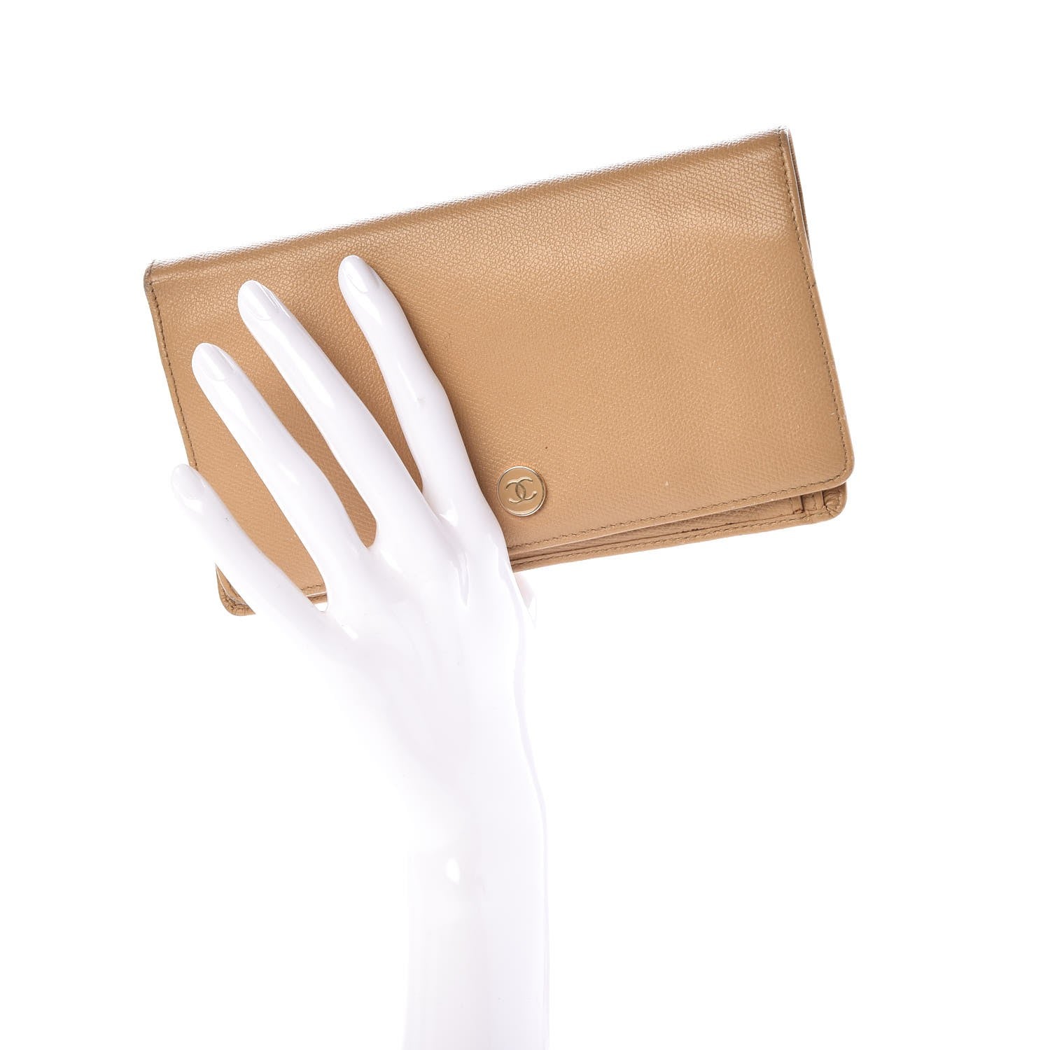 Chanel Grained Calfskin CC Wallet Beige 2 of 12