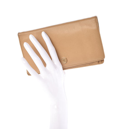 Chanel Grained Calfskin CC Wallet Beige 2 of 12