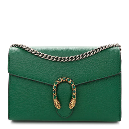 Gucci Calfskin Mini Dionysus Chain Wallet Emerald 1 of 11