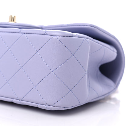 Chanel Lambskin Quilted Mini Top Handle Rectangular Flap Light Purple 9 of 9